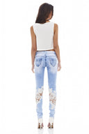 Knee Crochet Denim Jeans