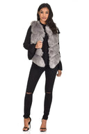 Short faux fur gilet hotsell