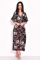 Floral Wrap Frill Sleeve Jumpsuit