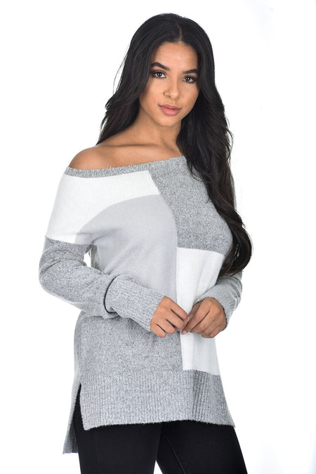 Grey Patchwork Jumper