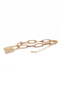 Gold Chain Padlock Anklet