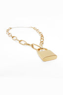 Gold Chain Padlock Necklace
