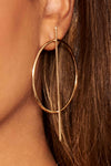 Gold Circle Bar Earrings