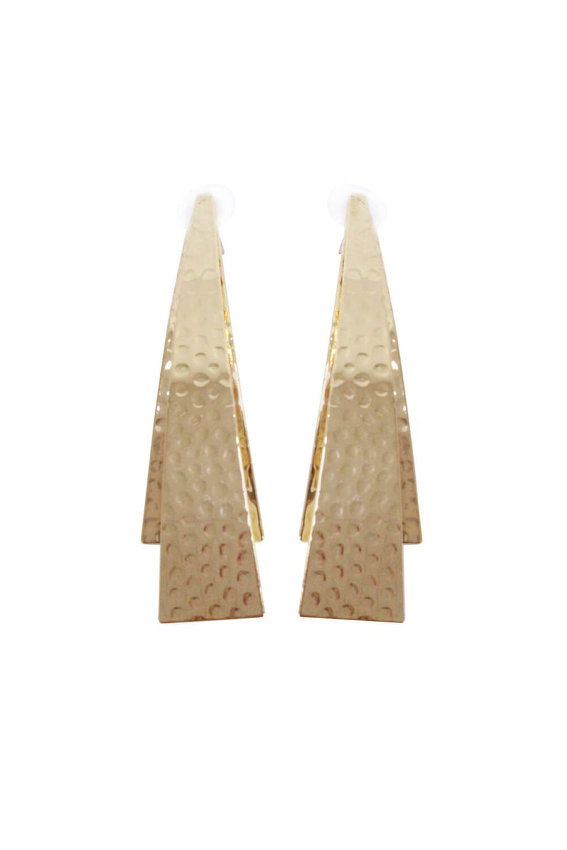 Gold Doubled Triangular Earrings