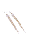 Gold Fringed Chain Sleek Drop Down Earrings