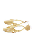 Gold Hammered Oval Earrings