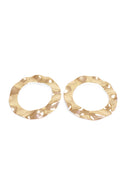 Gold Large Circle Hammered Earrings
