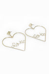 Gold Love Heart Earrings