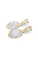 Gold Marble Circle Earrings