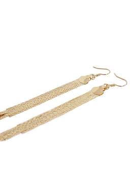 Gold Sleek Drop Chain Earrings