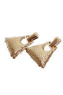 Gold Triangle Textured Earrings