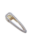 Gold Large Crystal and Pearl Hair Clip