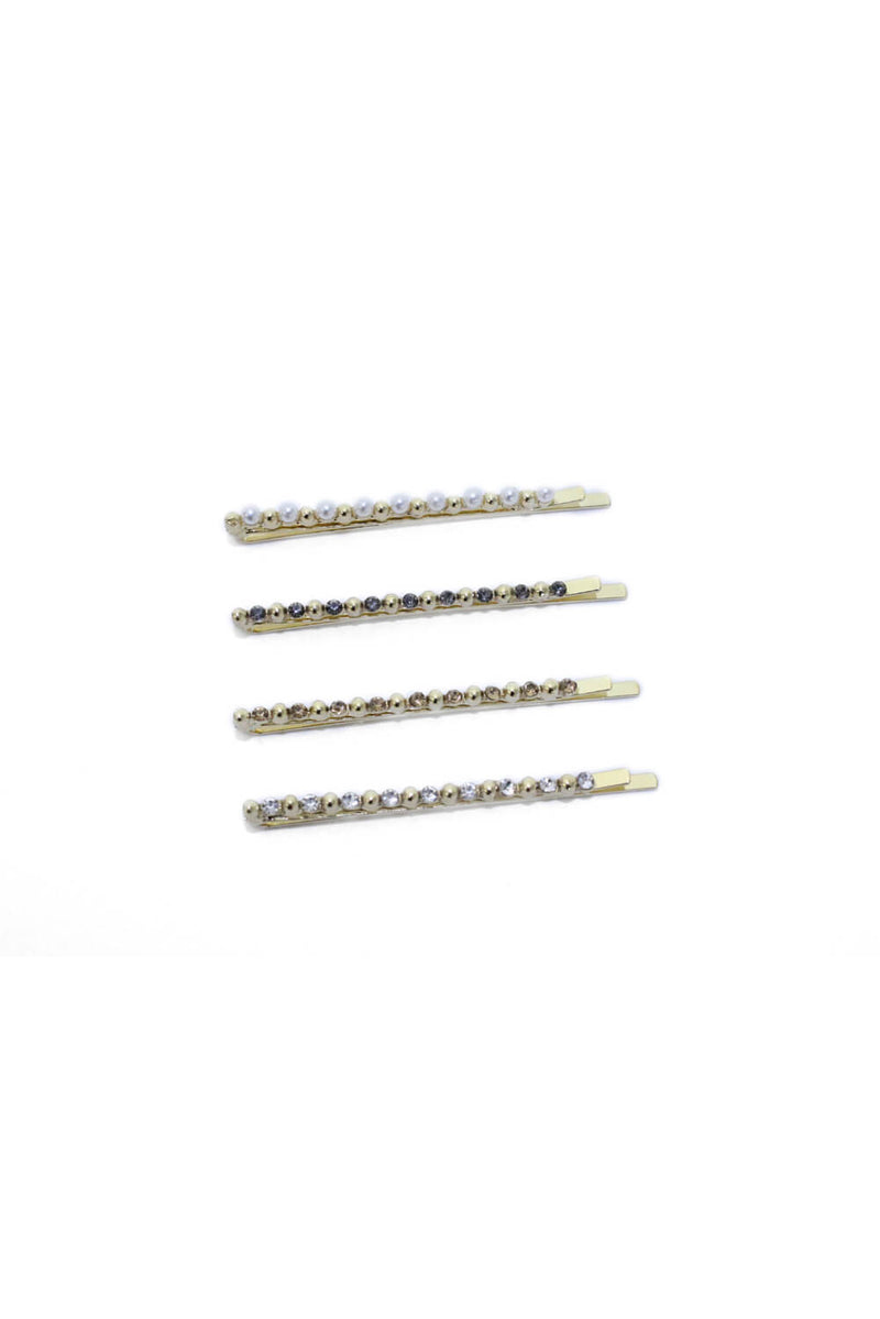 Gold Multi Pack Diamante and Pearl Hair Grips