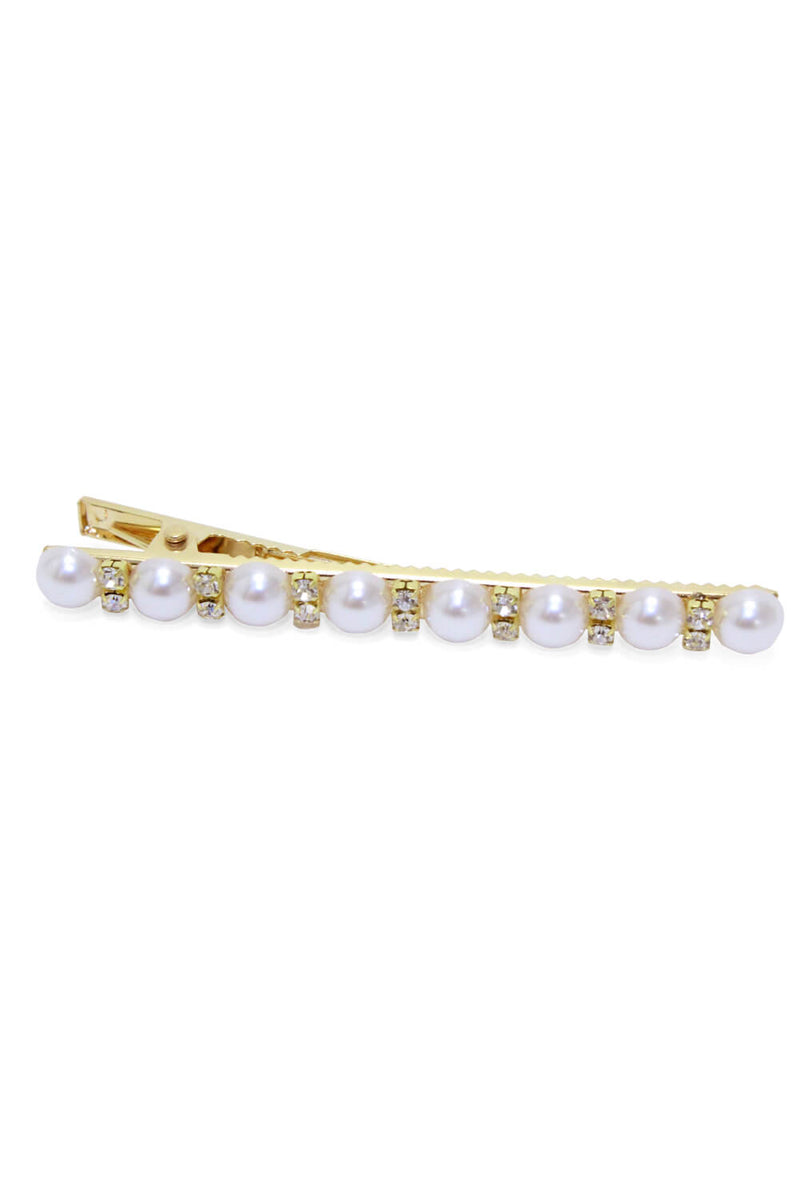 Gold Pearl And Diamante Hair Clip