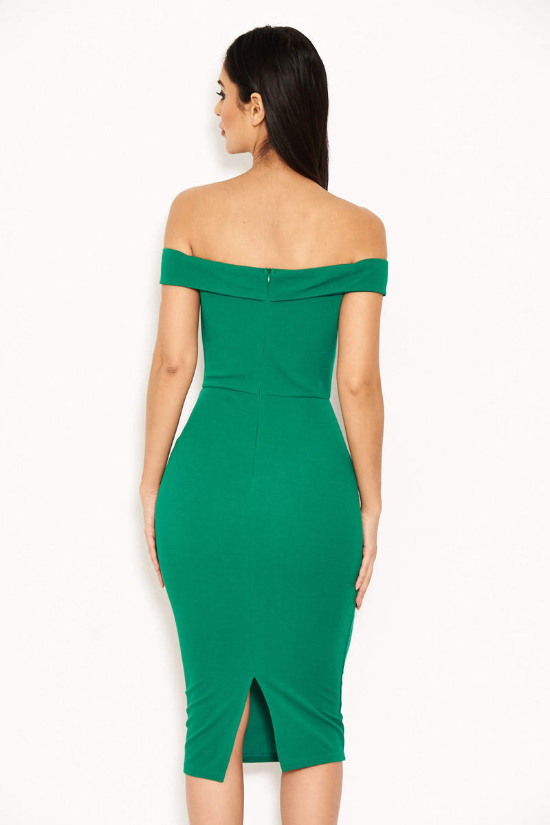 Green Bardot Bodycon Dress