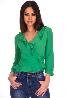 Green Frill Detailed Top