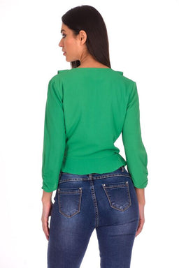 Green Frill Detailed Top