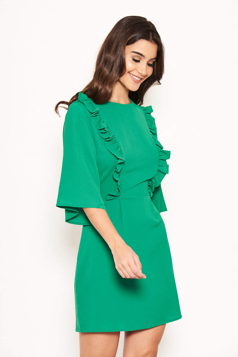 Green Frill Front Dress