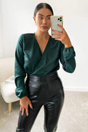 Green Wrap Over Bodysuit