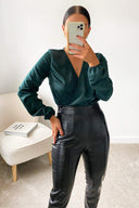 Green Wrap Over Bodysuit