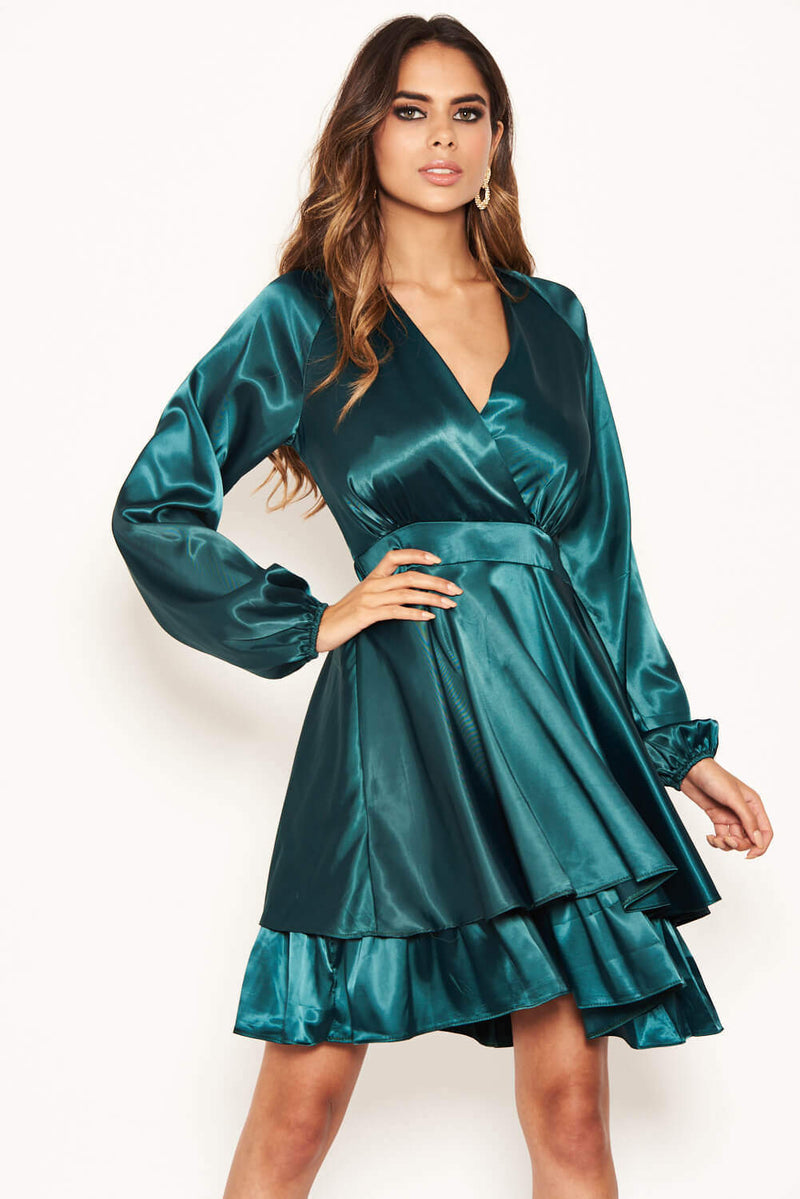 Green Satin Dress