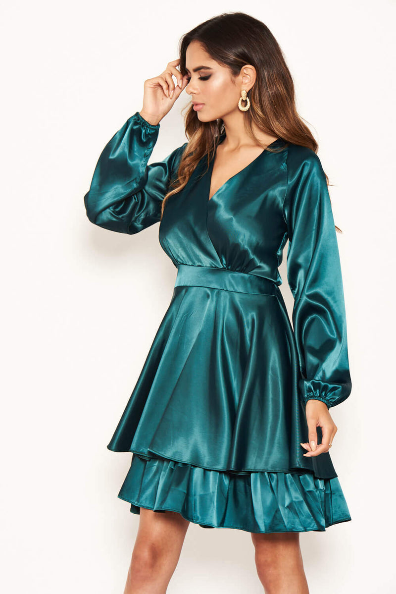 Green Satin Dress