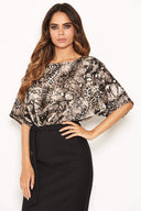 Grey 2 in 1 Animal Print Midi Dress