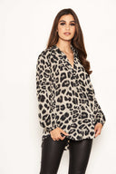 Grey Animal Print Shirt