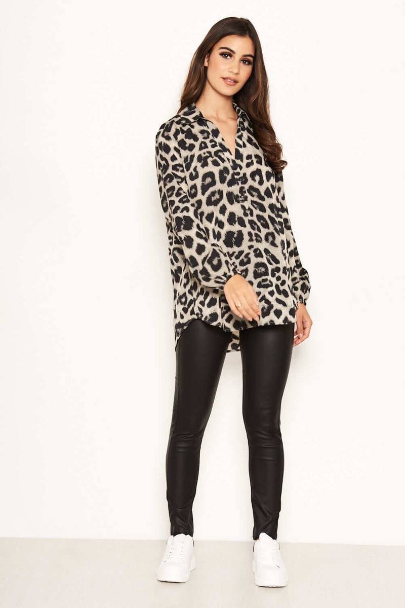 Grey Animal Print Shirt