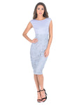 Grey Crochet Skirt Midi Dress
