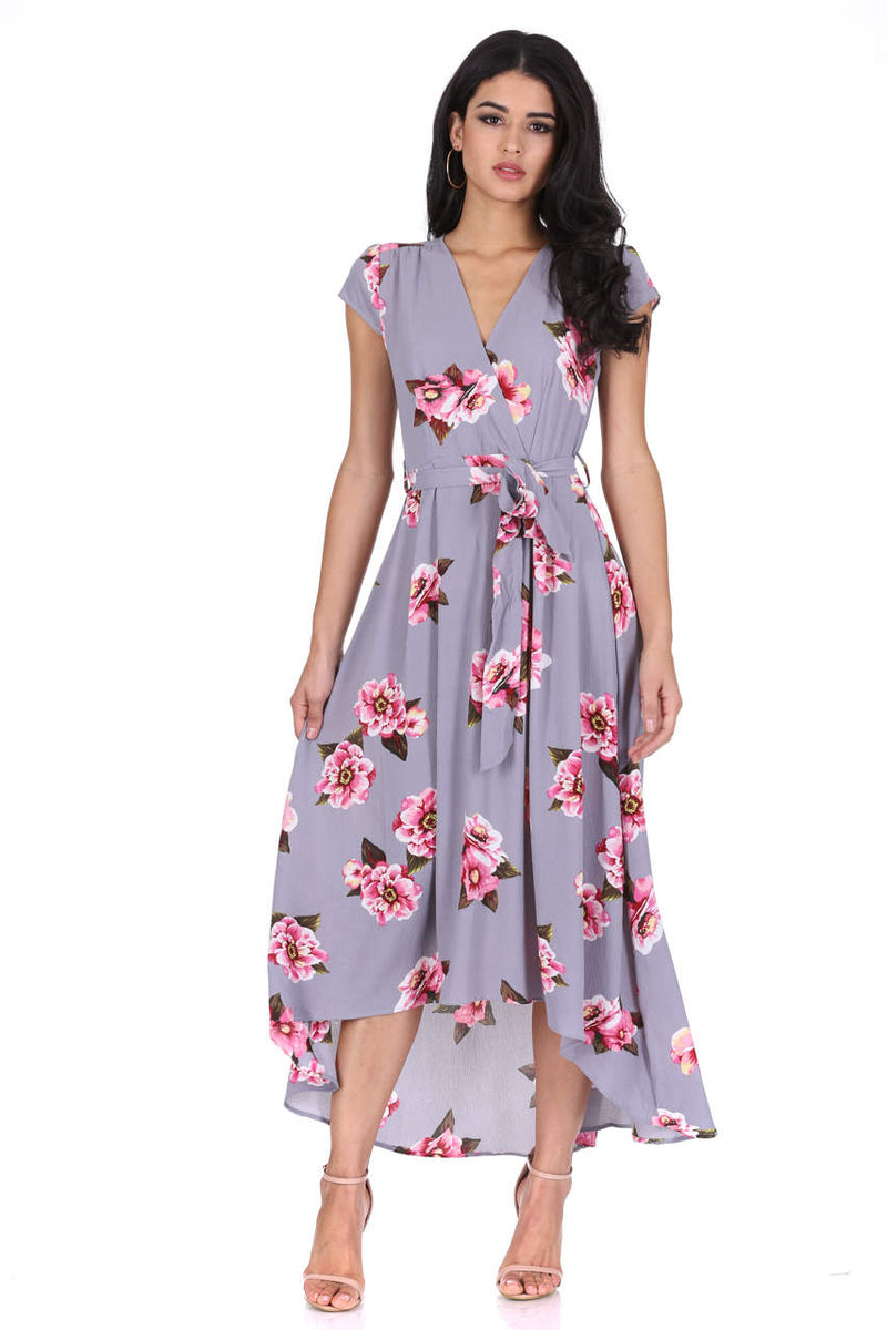 Grey Floral Print Dress AX Paris Grey Floral Print Dress AX Paris