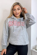 Grey Harvard Printed Hoodie