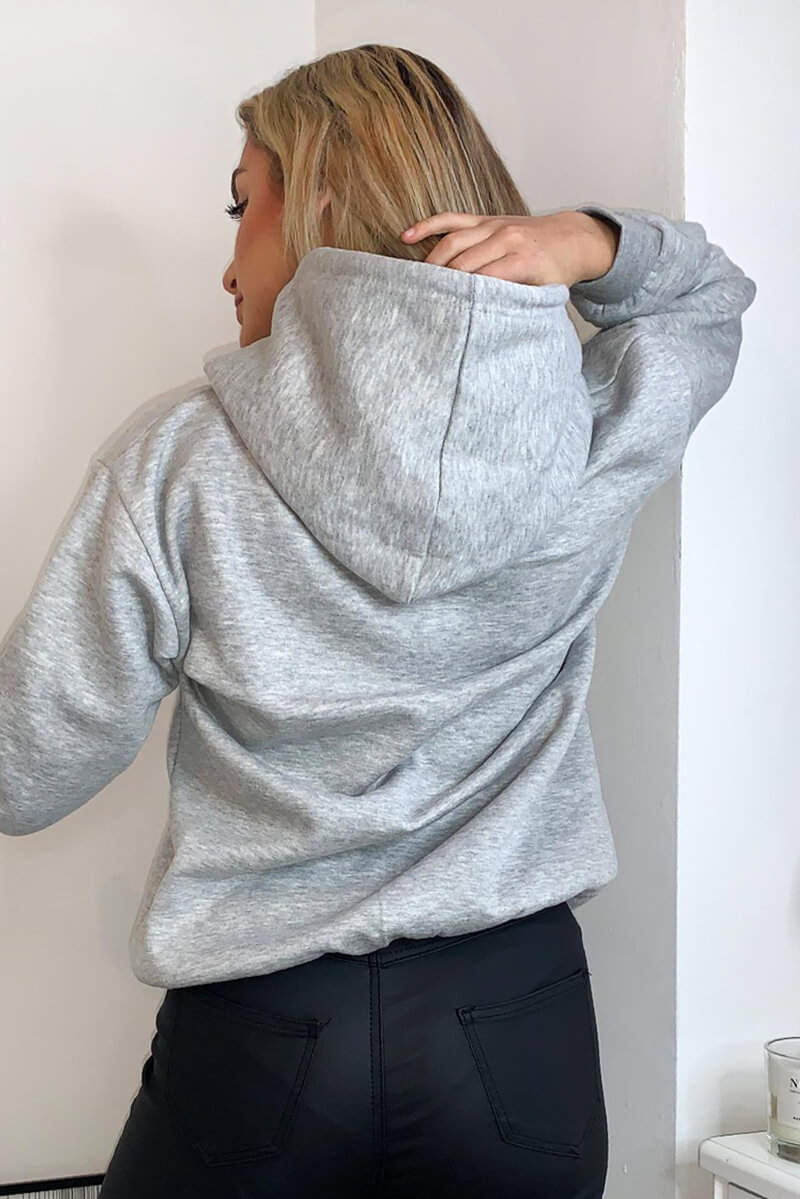 Grey Harvard Printed Hoodie