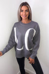 Grey LO VE Knit Jumper