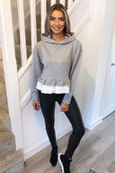 Grey Peplum Hoodie