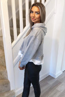 Grey Peplum Hoodie