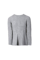 Grey Peplum Knitted Jumper