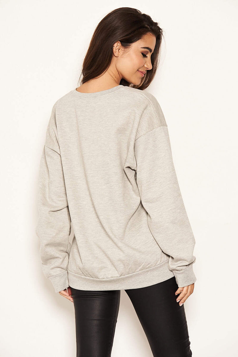 Grey Printed Sweatshirt