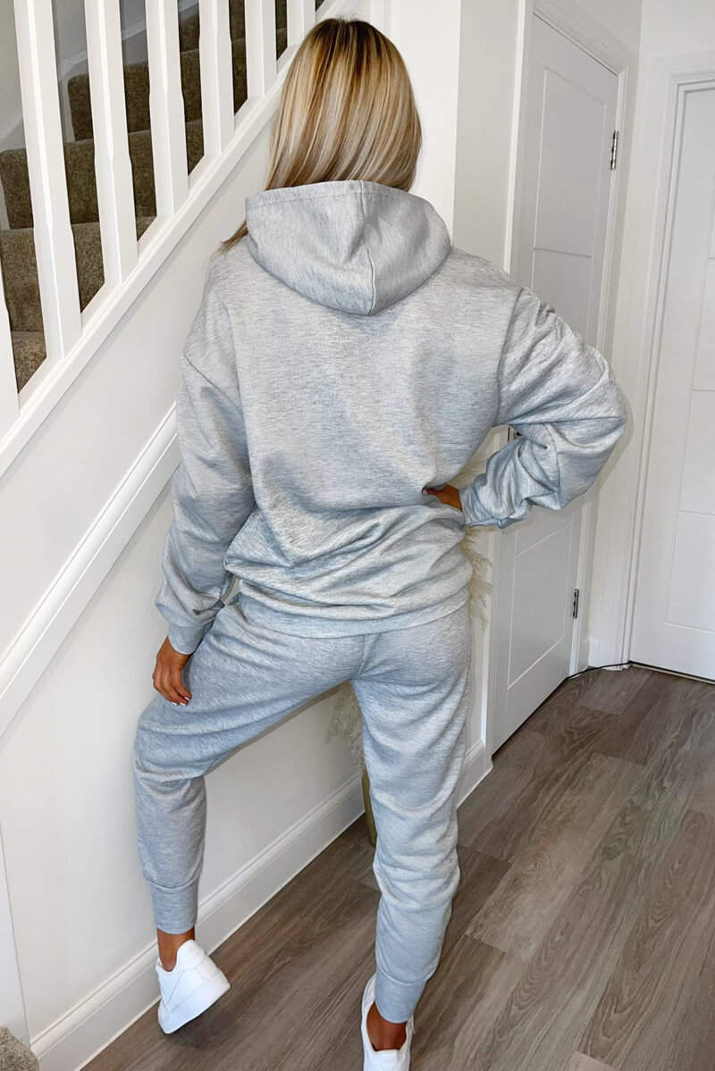 Grey Ruched Sleeve Lounge Set