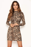 Snake Print Bodycon Dress