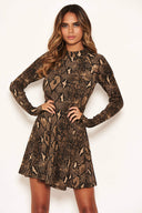 Snake Print Skater Dress