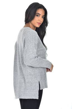 Grey V Neck Jumper