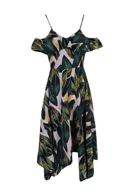 Leaf Print Frill Detail Maxi Dress – AX Paris