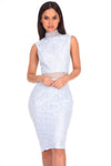 Ice Blue Lace Midi Dress