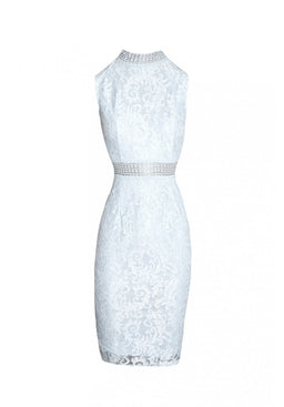 Ice Blue Lace Midi Dress