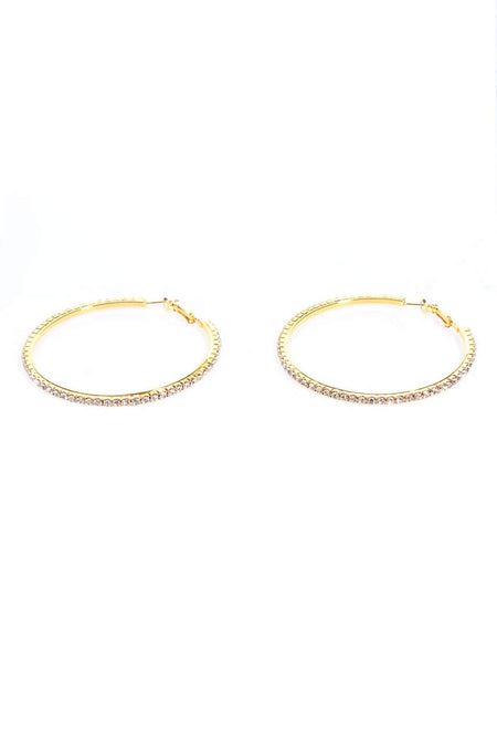 Gold Diamante Hoop Earrings