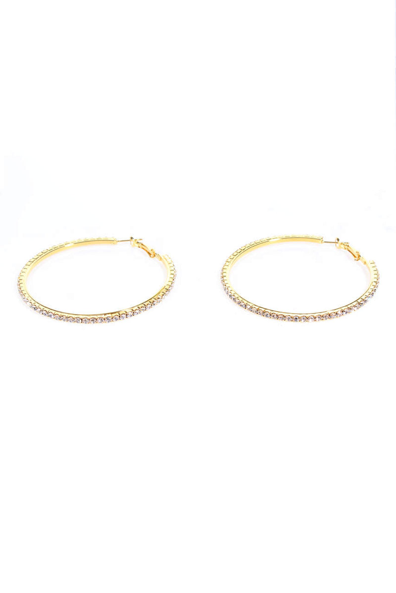 Gold Diamante Hoop Earrings