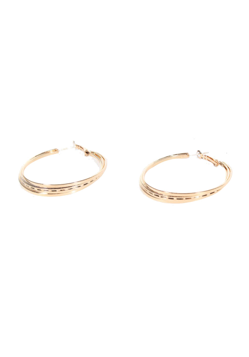 Gold Engraved Hoop Earrings