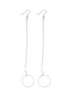 Gold Drop Chain Pearl Earrings