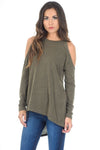 Khaki Cold Shoulder Jumper